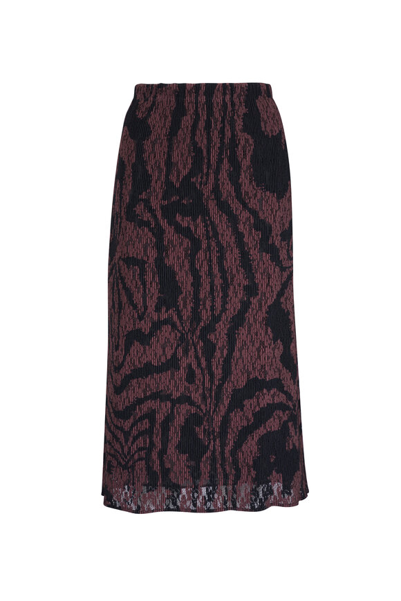 Lafayette 148 New York - Wood Grooves Print Lace Plissé Skirt