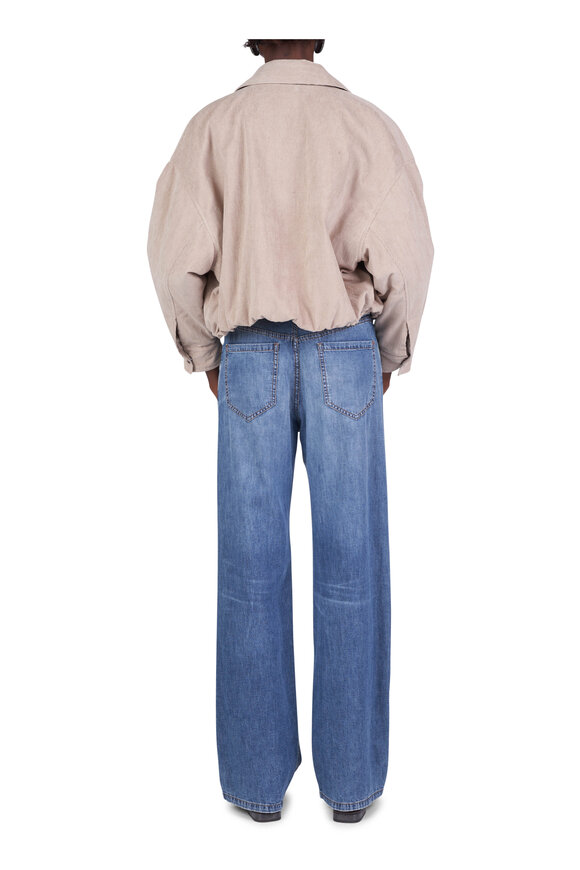 Brunello Cucinelli Super Lightweight Medium Wash Loose Fit Jean - view 4