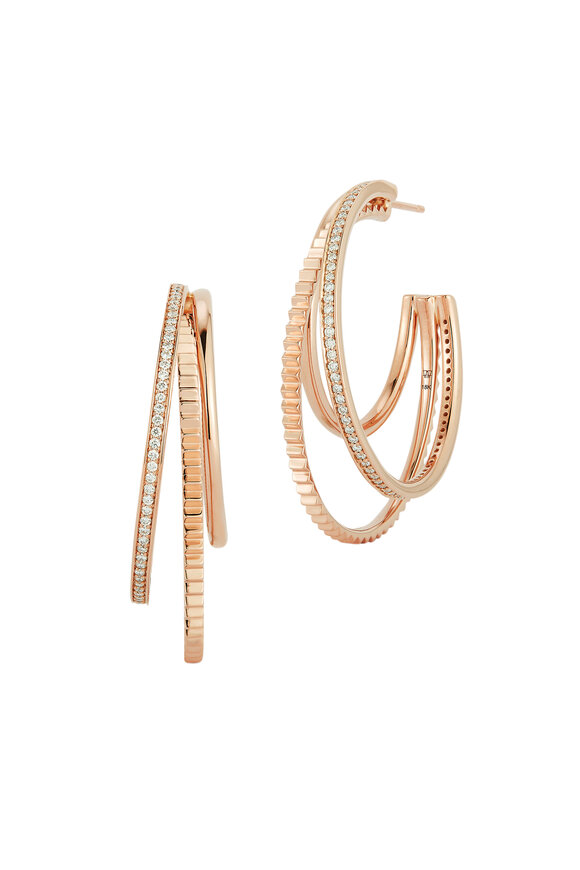 Walters Faith - Clive 18K Rose Gold & Diamond Triple Hoop Earring