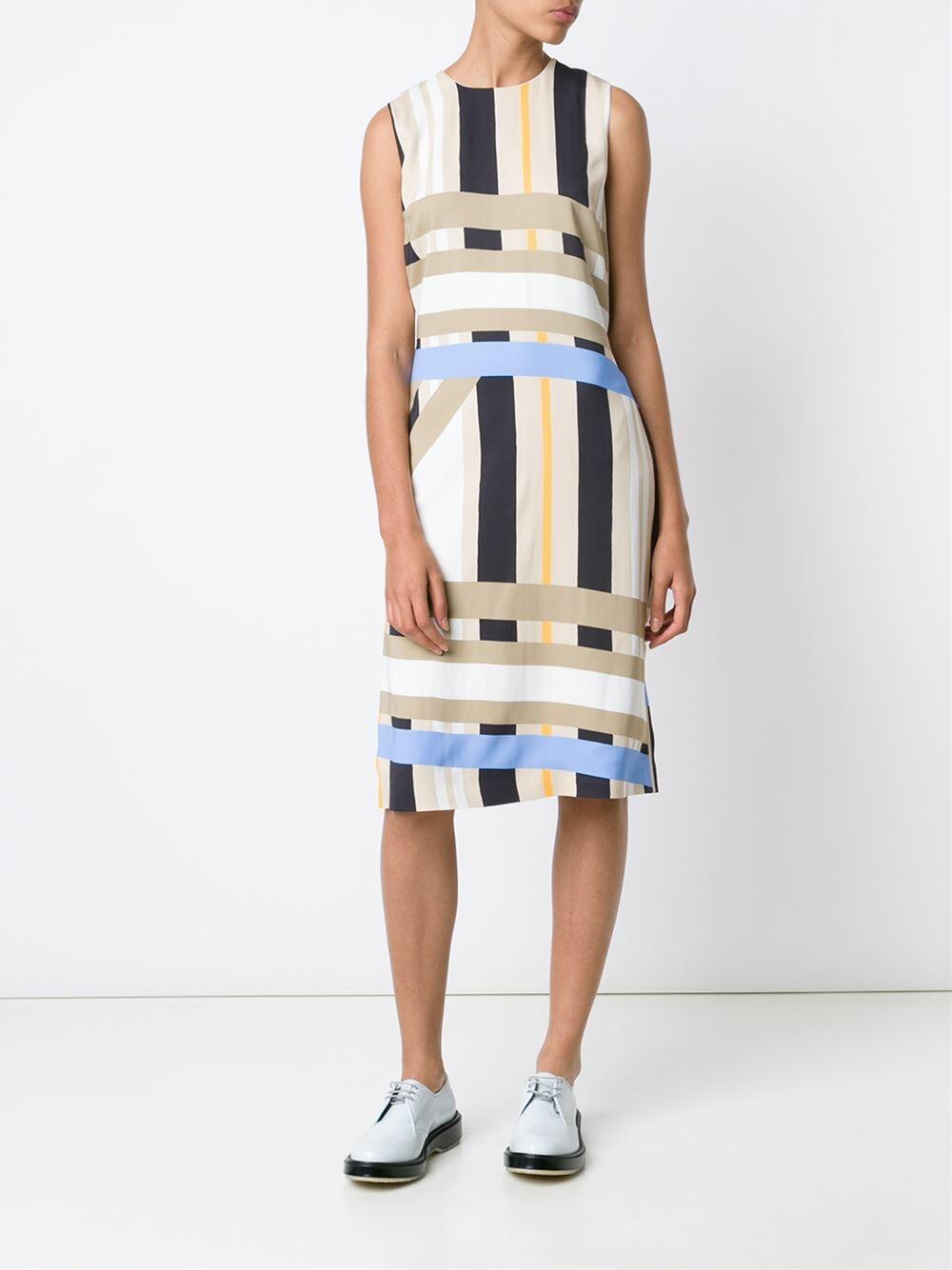 MSGM - Beige Bold Print Sleeveless Dress | Mitchell Stores