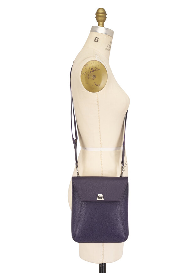Akris Small Anouk Aubergine Leather Messenger Bag - view 5