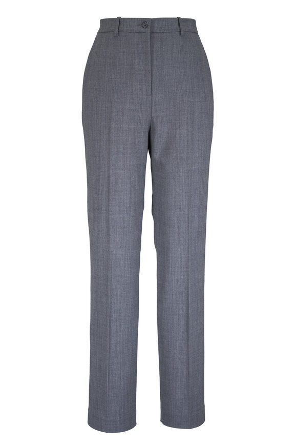 Michael Kors Collection Samantha Agate Gray Stretch Wool Pant - view 1