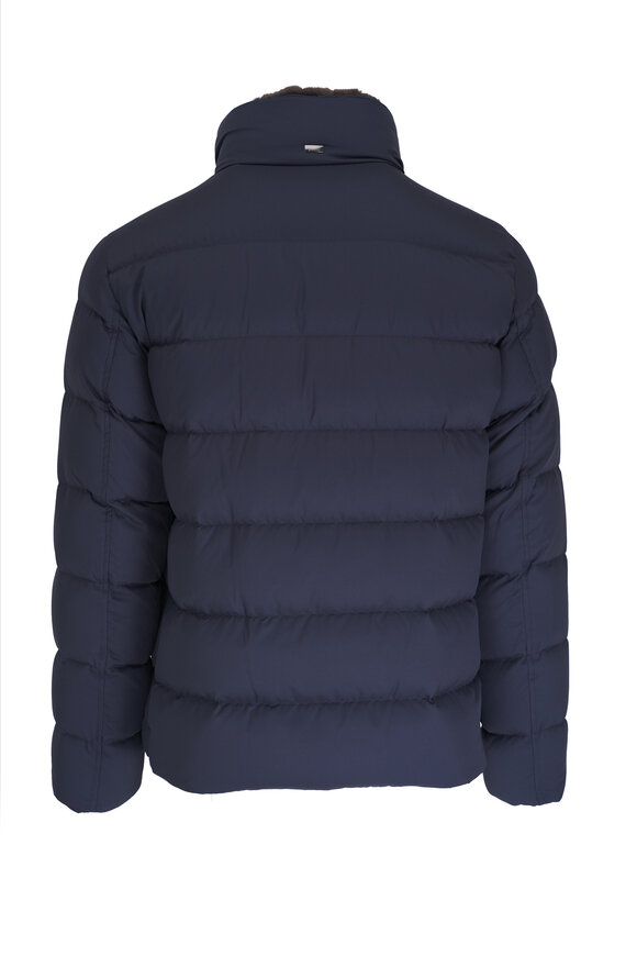 Herno - Navy Blue Quilted Bomber Jacket 