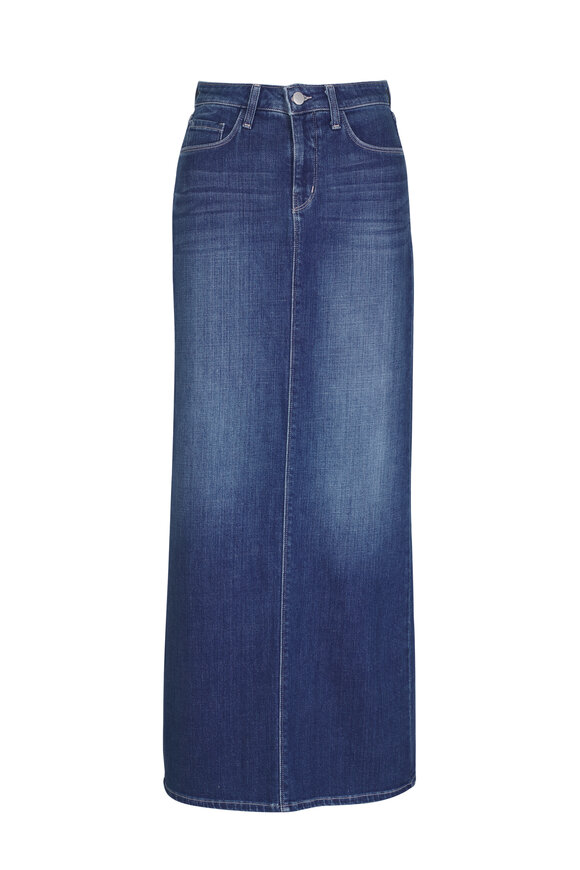 L'Agence Miriam Apollo Blue Denim Maxi Skirt