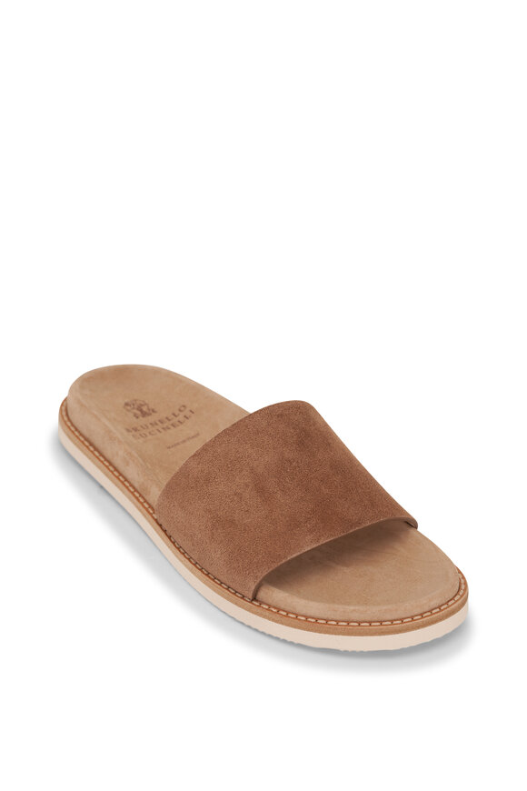 Brunello Cucinelli Brown Suede Sandal