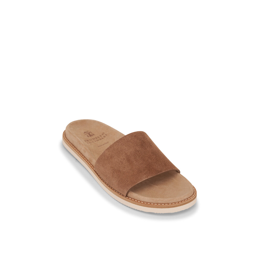 SALE価格*送料込 BRUNELLO CUCINELLI スエードサンダル Hazelnut Brunello Cucinelli Suede Slide Sandals | Saks Fifth Avenue