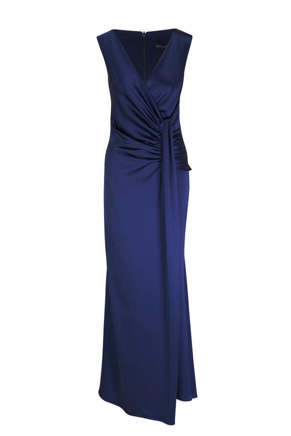 Kiton Navy Ruched Waist Gown 