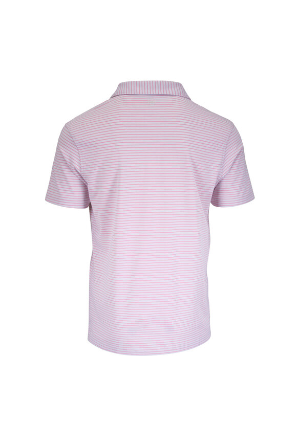 Peter Millar Light Gray & Pink Stripe Polo - view 2