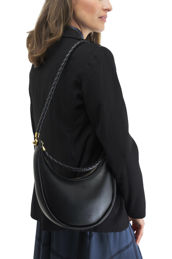 Bottega Veneta - Hula Hoop Black Leather Shoulder Bag