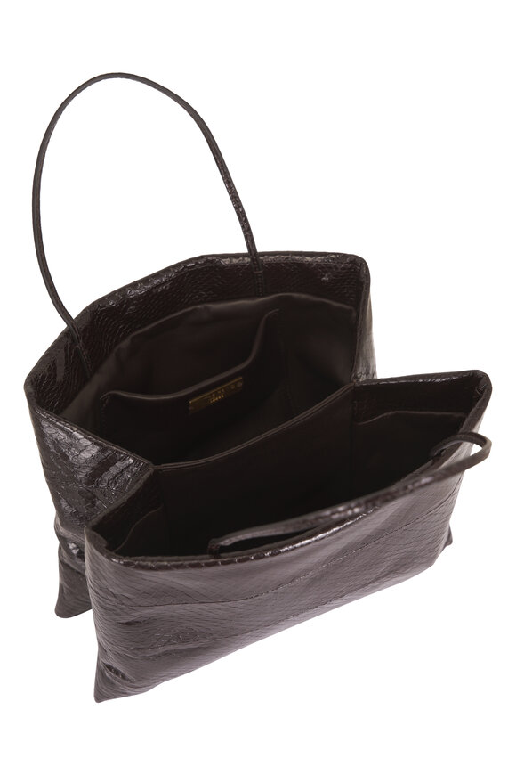 The Row Large Cecily Dark Brown Tote - view 4