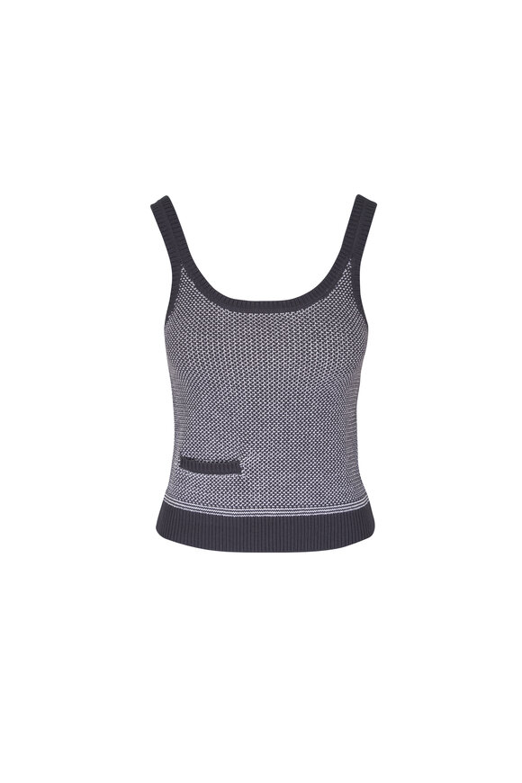 Vince Birdseye Ink & Off-White Cotton Pocket Tank - view 1