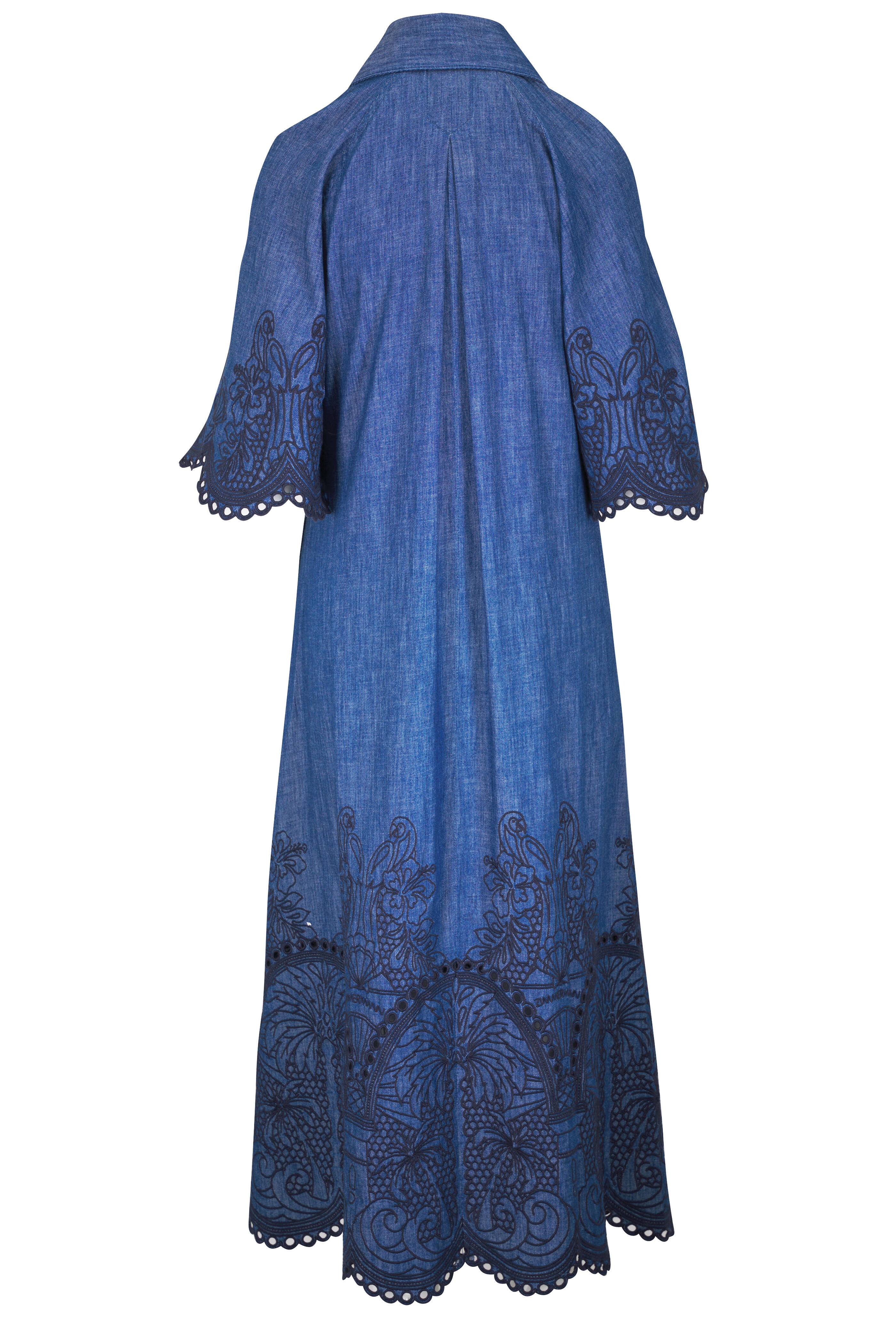 Zimmermann - Coco Railway Blue Embroidered Denim Dress Zimmermann - Coco Railway Blue Embroidered Denim Dress