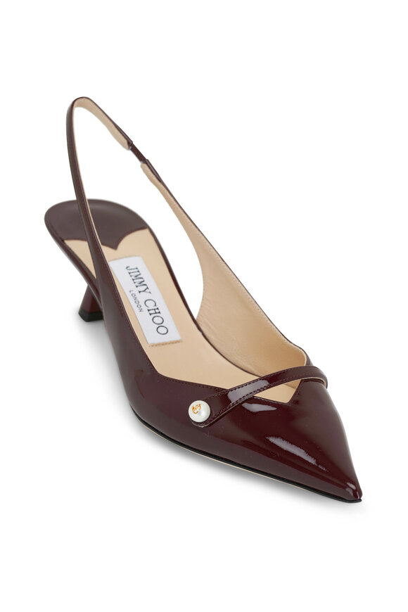 Jimmy Choo Amita Garnet Patent Leather Slingback, 45mm