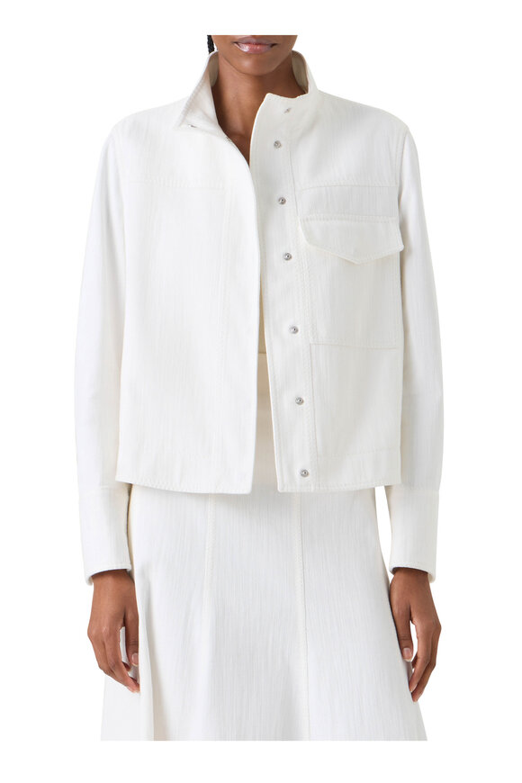 Akris Punto Cream Stretch Denim Jacket - view 2