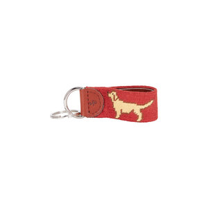 Chocolate Lab Needlepoint Key Fob