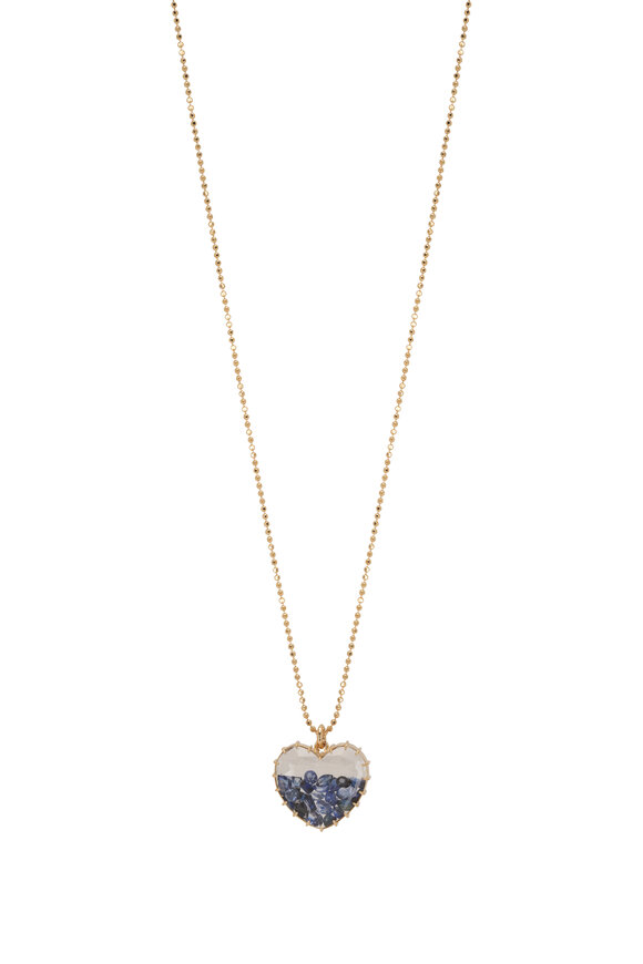 Renee Lewis Shake© 6.2CT Blue Sapphire Heart Pendant Necklace