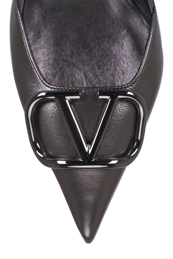 Valentino Garavani - Anthracite VLogo Slingback, 80mm