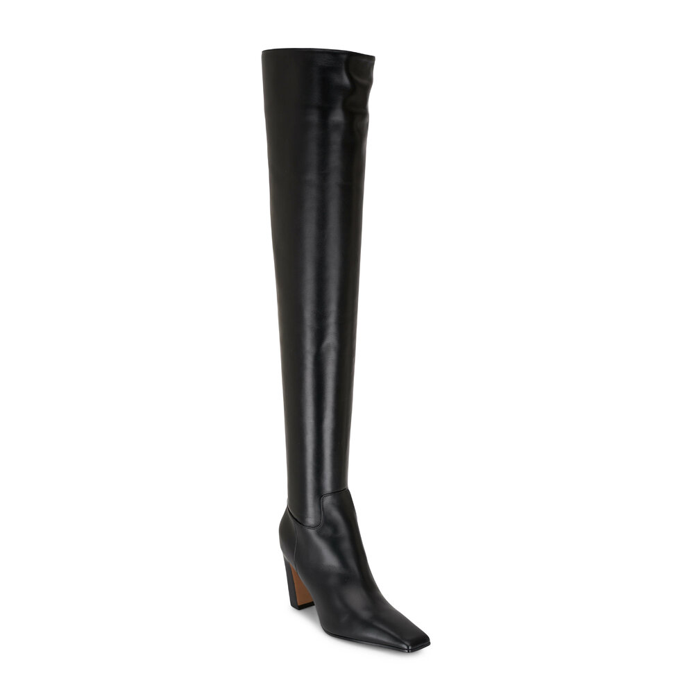 Khaite - Marfa Black Leather Over-The-Knee Boot | Mitchell