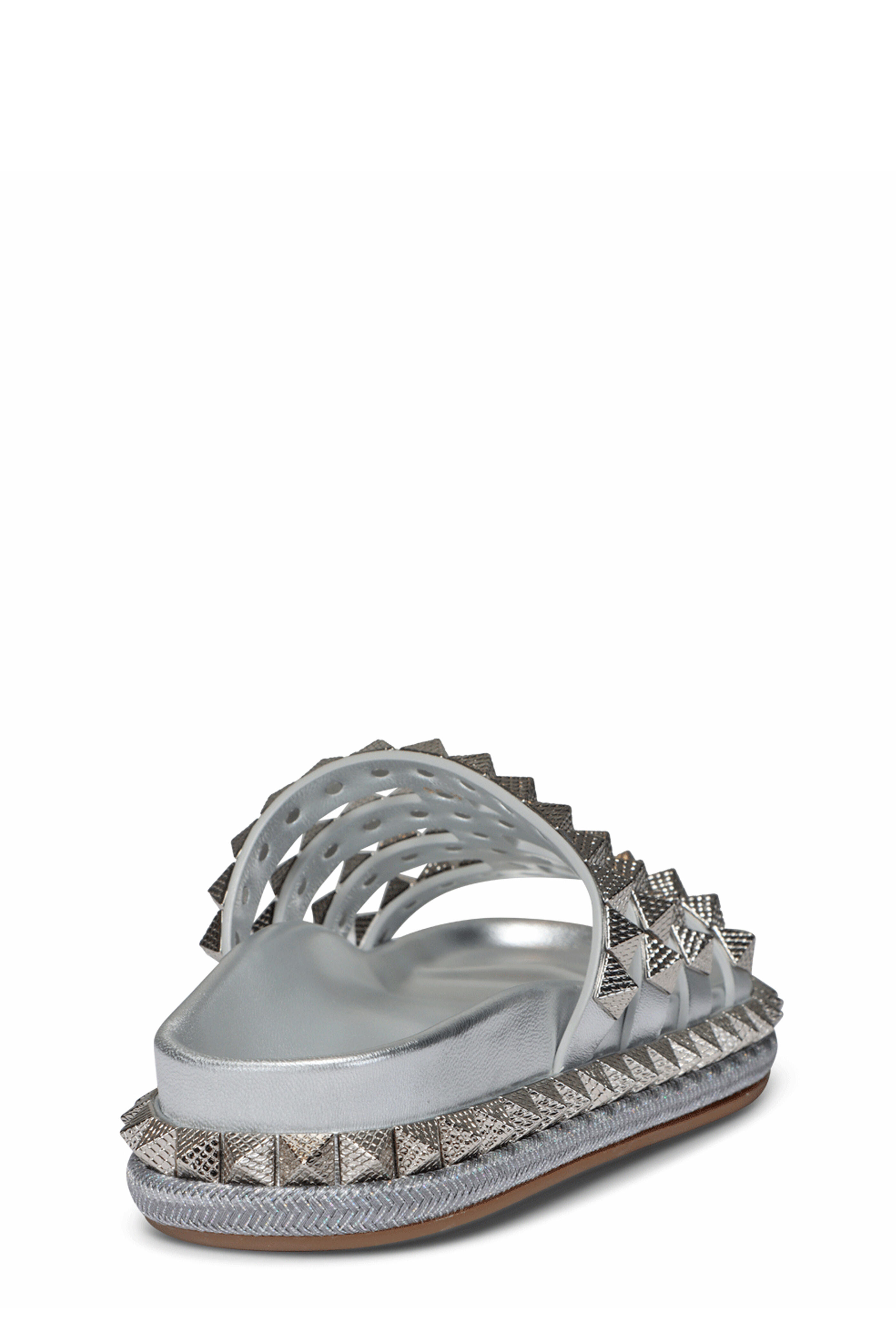 Christian Louboutin - Pyra Hallulila Spike Flat Sandal in Silver