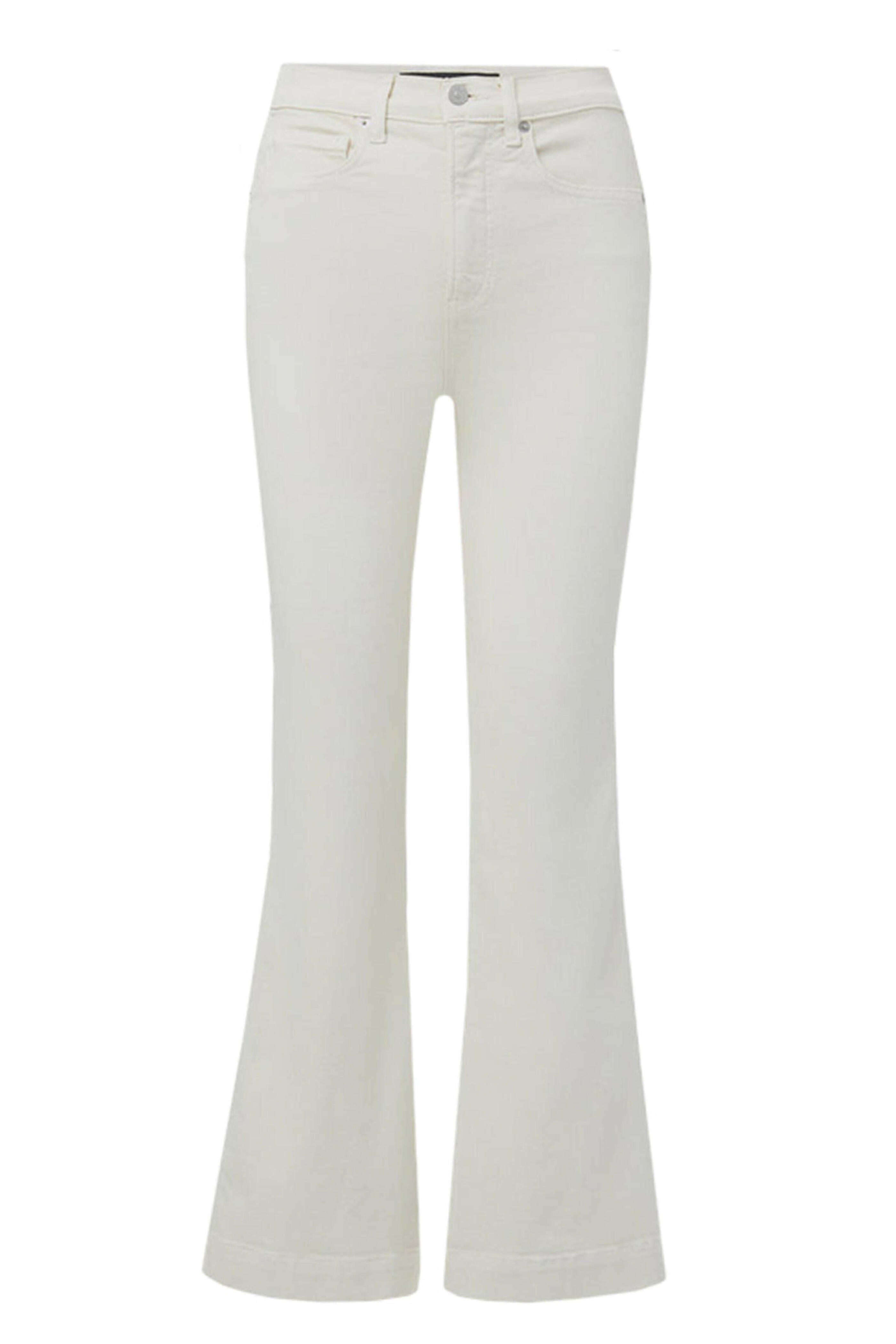 Veronica Beard - Carson Ecru High Rise Ankle Flare Jean