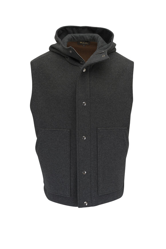 Loro Piana Gray Wool & Cashmere Fleece Vest