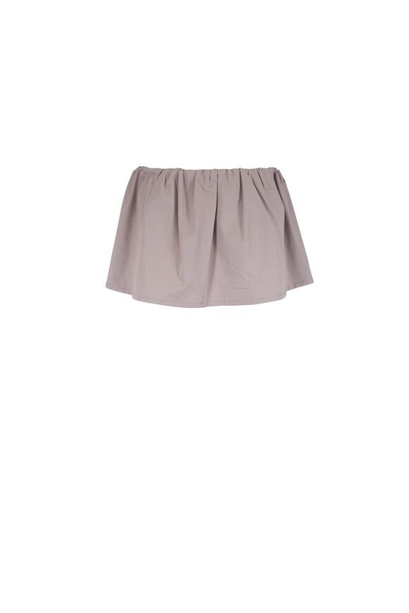 Miu Miu Blanco Verde Washed Cotton Twill Mini Skirt - view 4