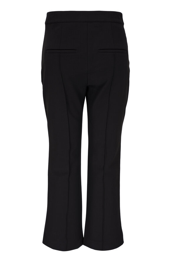 Vince - Black Mid-Rise Pintuck Crop Flare Pant 