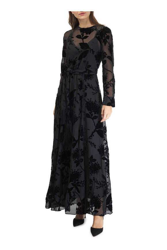 Zimmermann - Black Burnout Sheath Dress