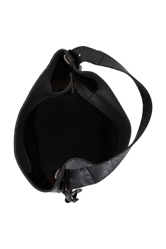 Henry Beguelin - Margherita Anthracite Leather Medium Shoulder Bag