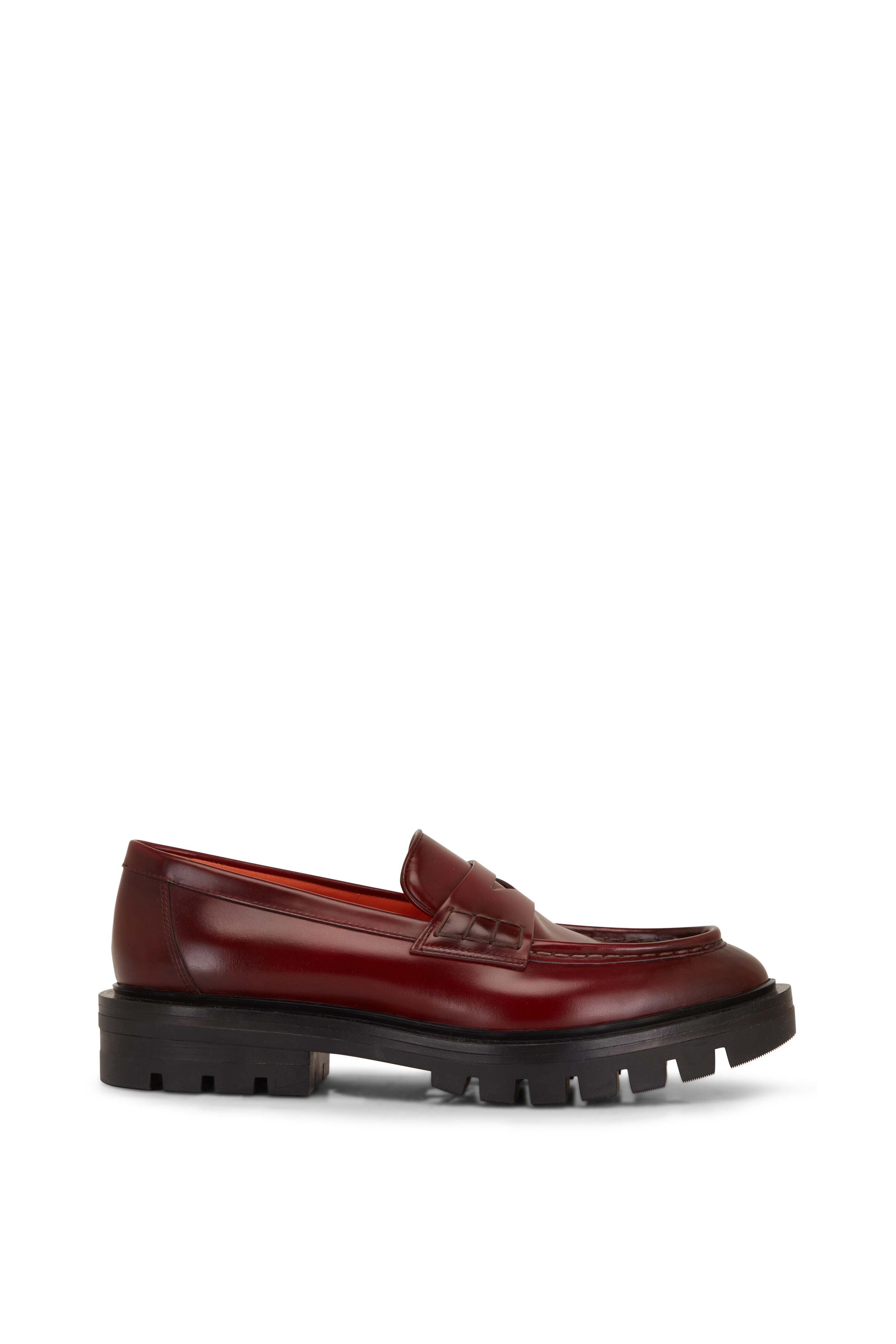 Santoni - Feline Red Leather Penny Loafer