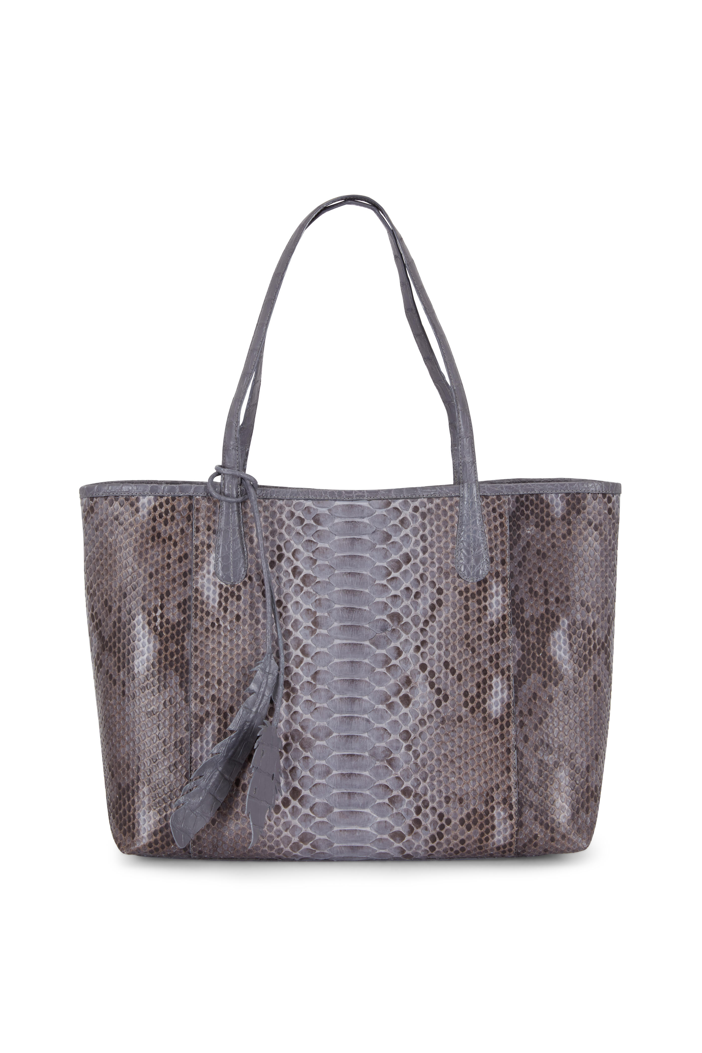 Nancy Gonzalez - Erica Coated Linen & Black Crocodile Tote