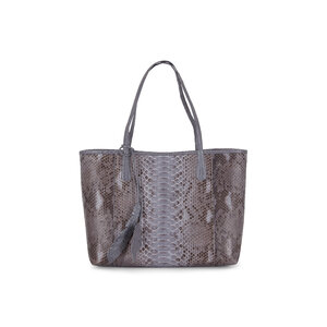 Nancy Gonzalez - Erica Coated Linen & Black Crocodile Tote