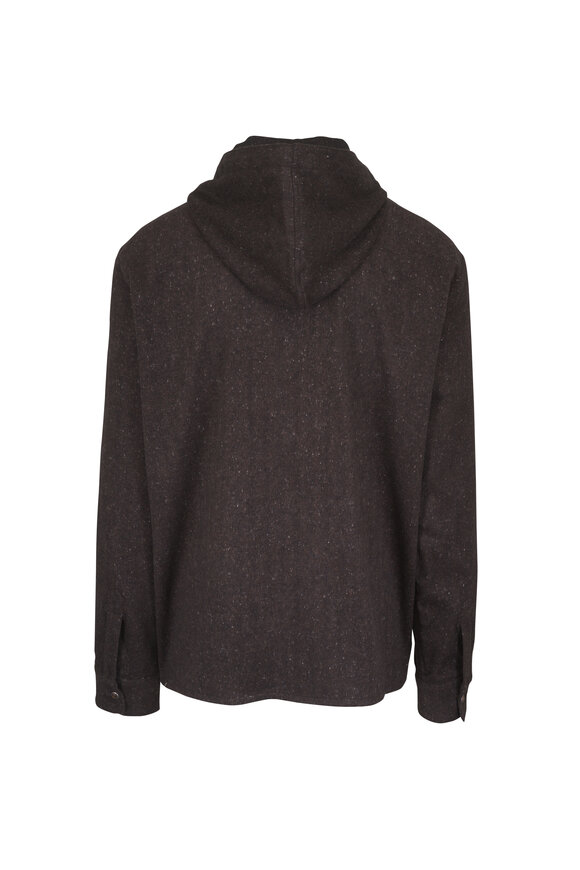 Marco Pescarolo Daytona Brown Wool, Silk & Cashmere Hoodie - view 2