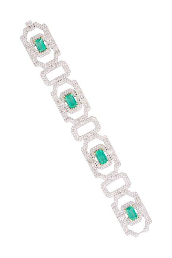 Lowy & Co Diamond & Emerald Estate Bracelet - view 1