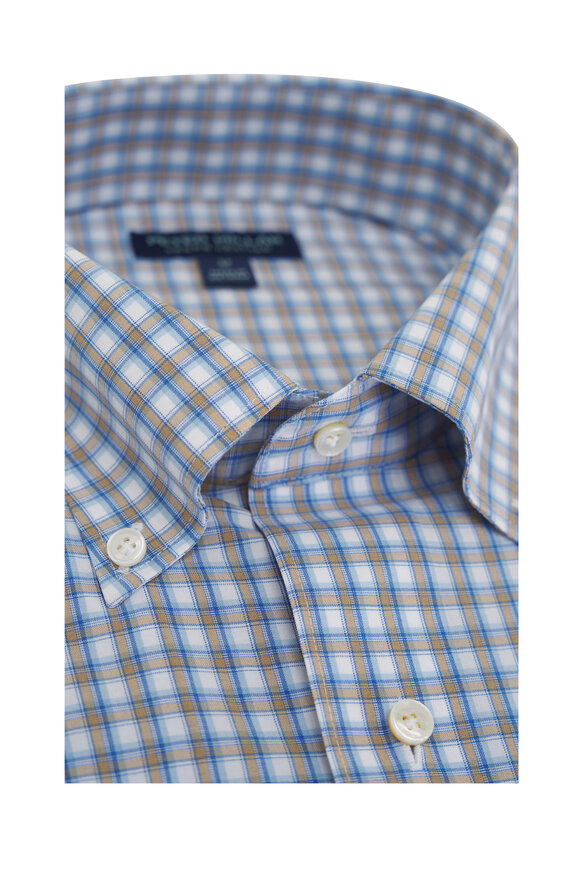 Peter Millar - Cole Gray Plaid Performance Poplin Sport Shirt 