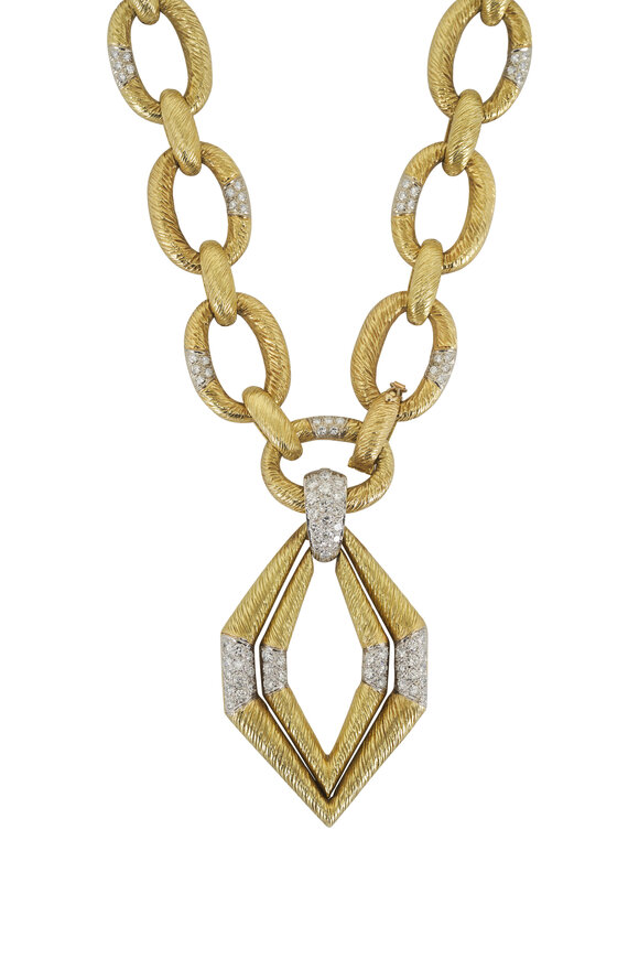 Vintage Collection - Textured Gold Diamond Necklace