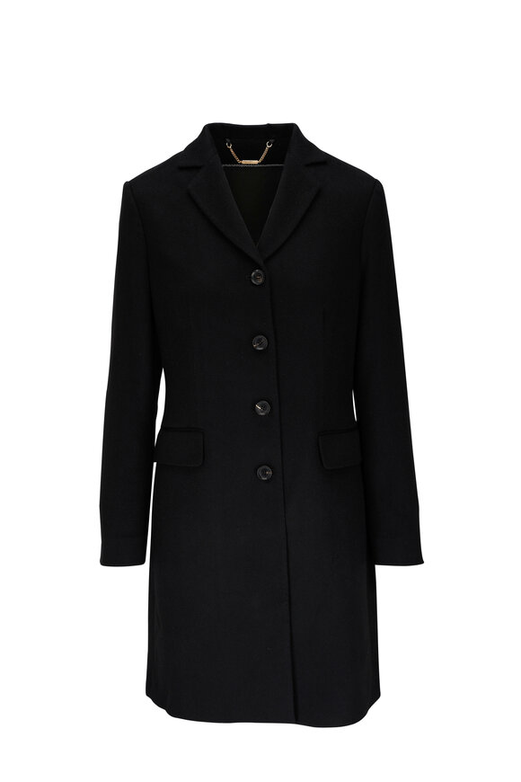 Kiton Black Cashmere Coat