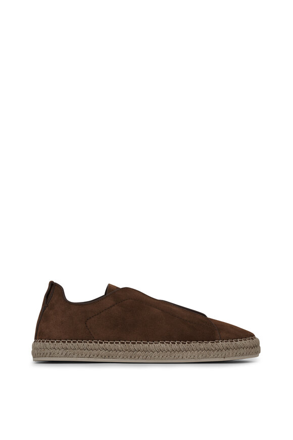 Zegna - Triple Stitch Espadrilla Brown Low Top Sneaker