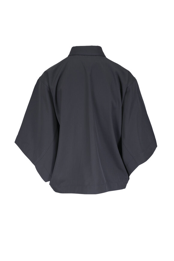 Bottega Veneta Black Light Wool Button-Up Shirt - view 4