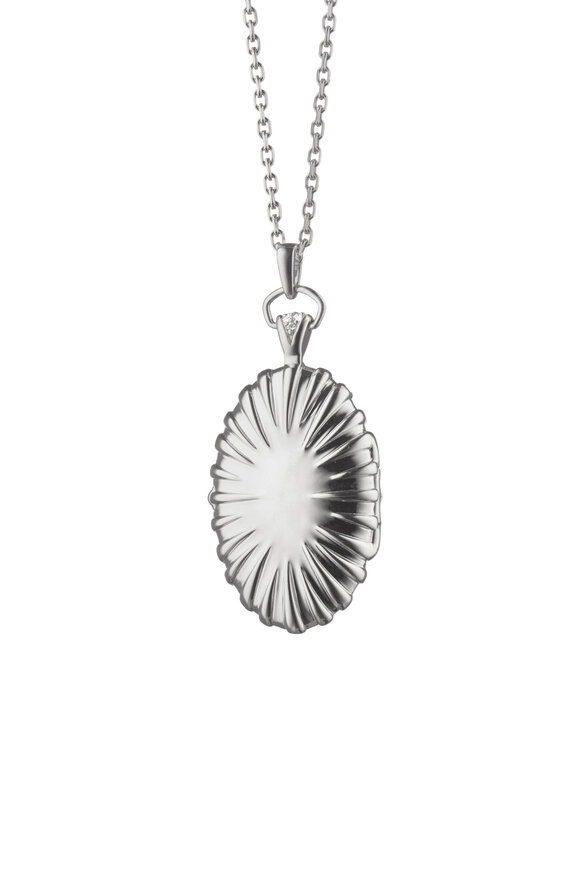 Monica Rich Kosann - Sterling Silver Sapphire Sunburst Locket Necklace