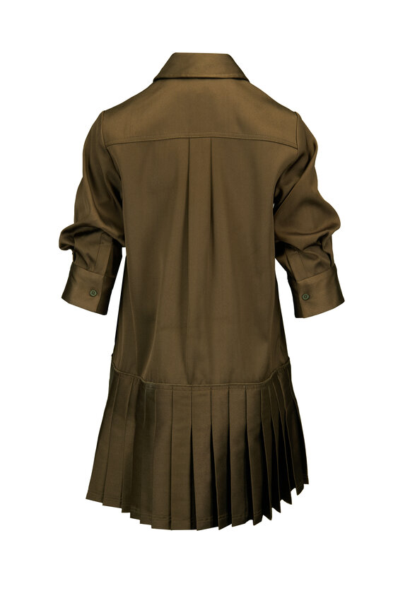 Simkhai Regina Dark Olive Mini Shirt Dress - view 2