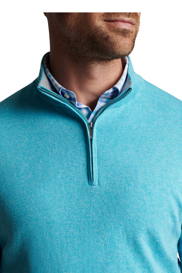 Peter Millar - Radiant Blue Crest Quarter Zip Pullover