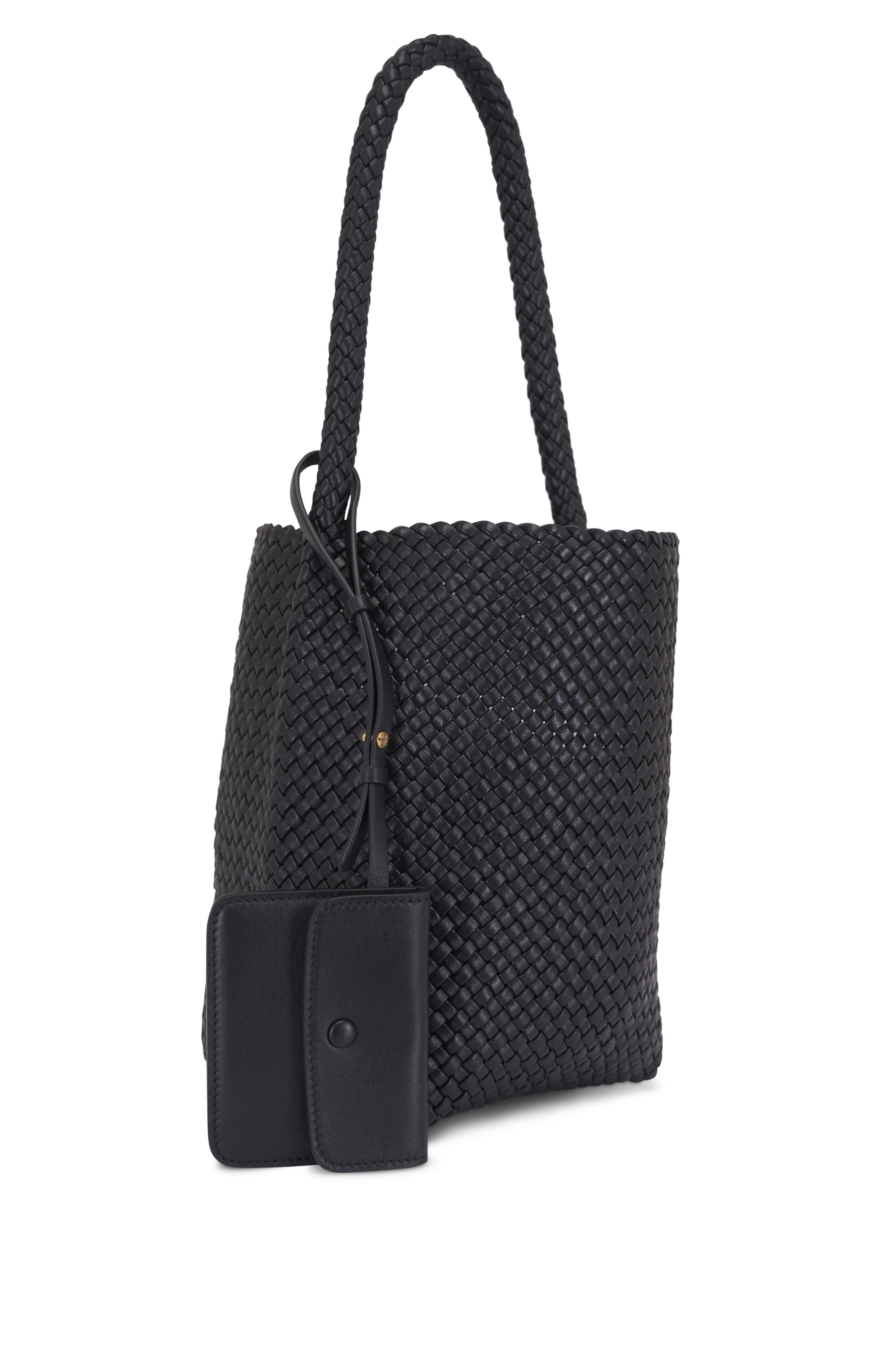 The Row - North South Black Ang Woven Leather Small Tote