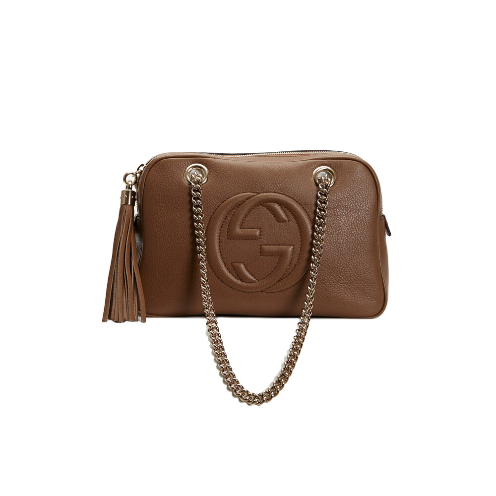 Gucci Soho Leather Messenger Bag in Brown for Men