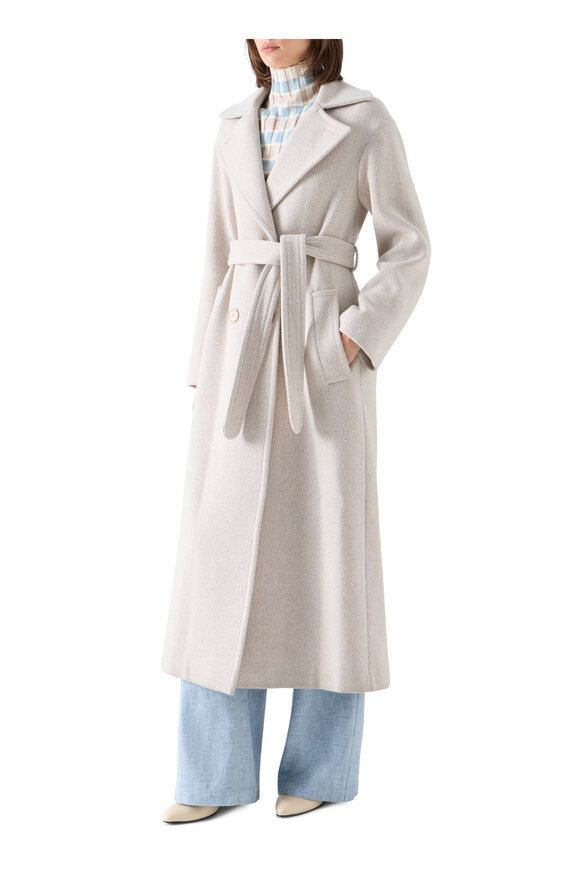 Akris Punto Oat Herringbone Maxi Coat - view 5