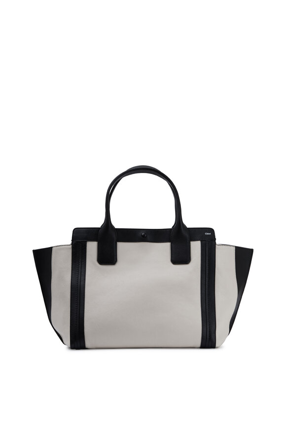 Chloé - Alyson Black & White Leather East West Small Tote