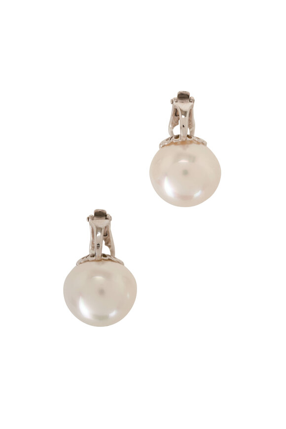Assael South Sea Pearl Button Clip On Earrings