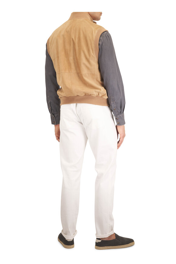 Brunello Cucinelli Camel Suede Vest - view 3