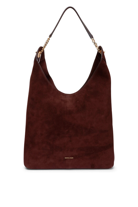 Veronica Beard Jour Espresso Suede Shoulder Bag