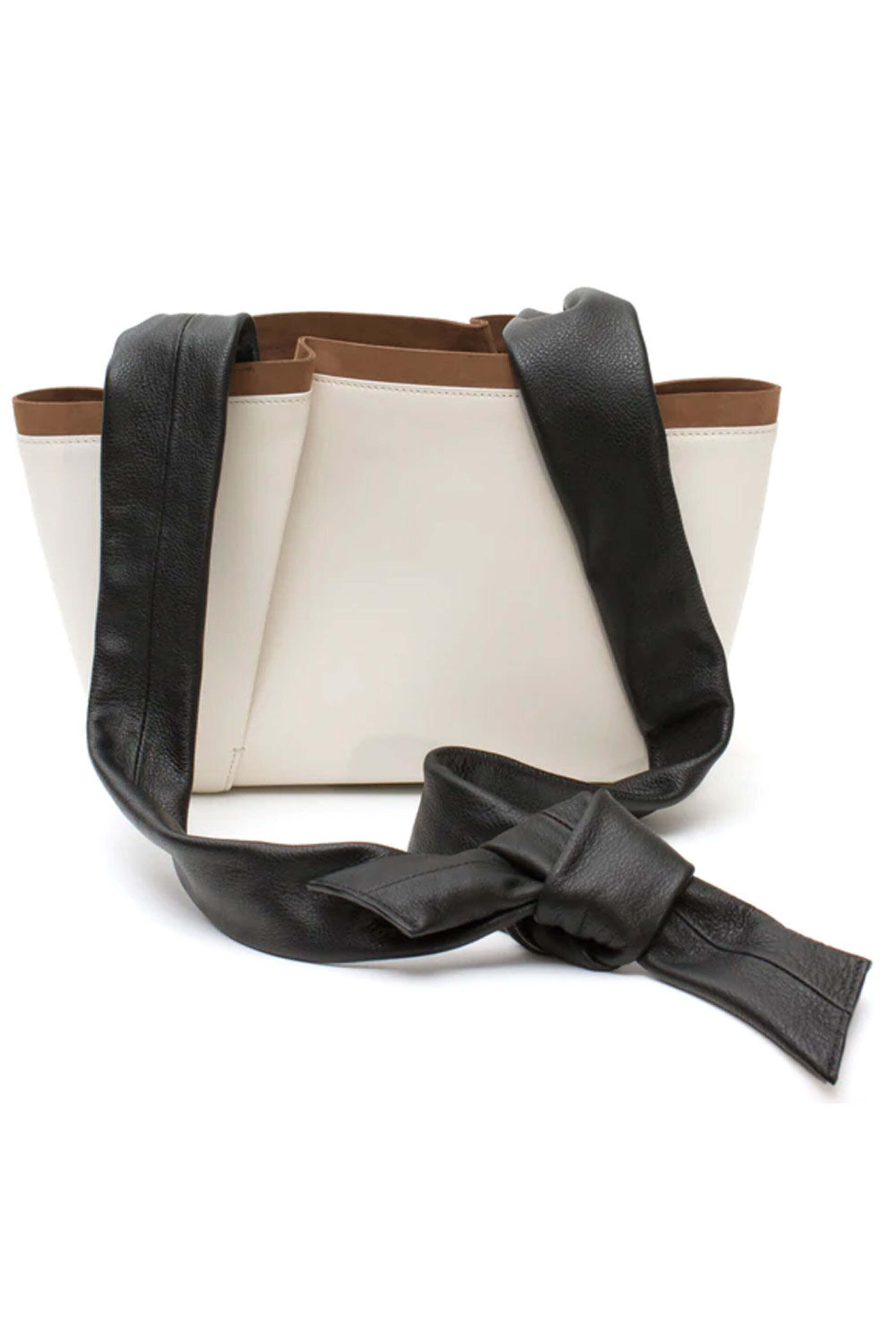 Imago-A - Medium Gio Handbag in Stone and Noir